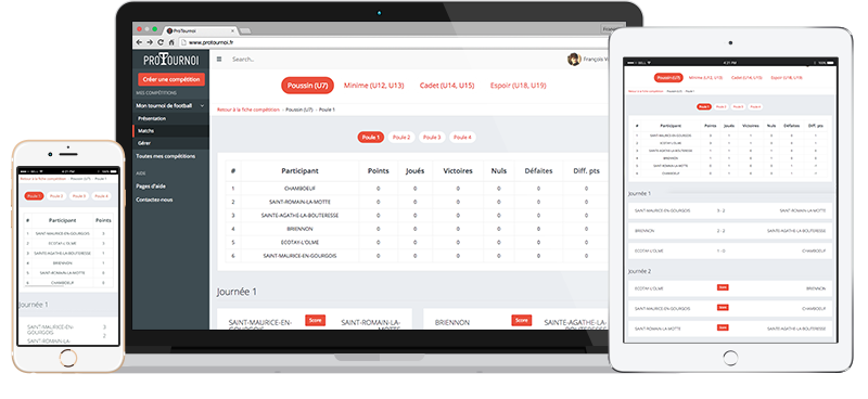 ProTournoi Gestion de vos compétitions et tournois en ligne
